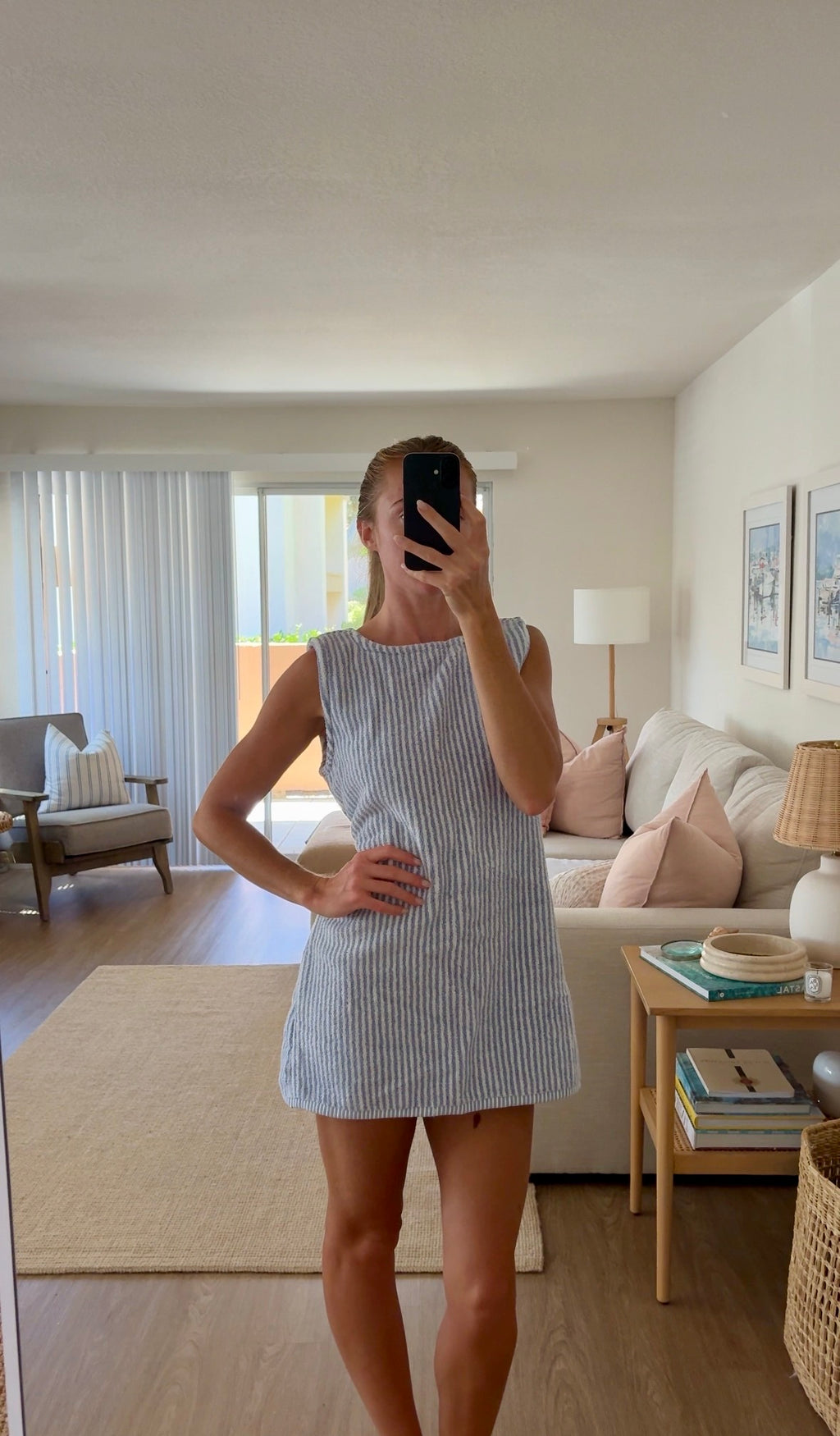 Blue & White Thin Stripe