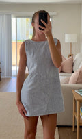 Blue & White Thin Stripe